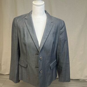 Talbots Women's Two Button Short Blazer Charcoal Grey Sz P12